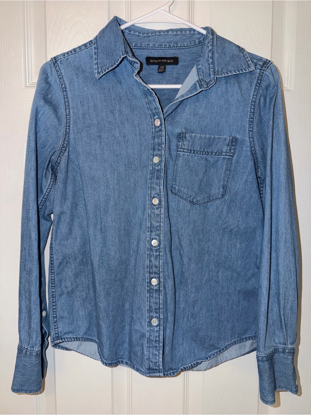 Banana Republic Light Blue Denim Button-Up Shirt